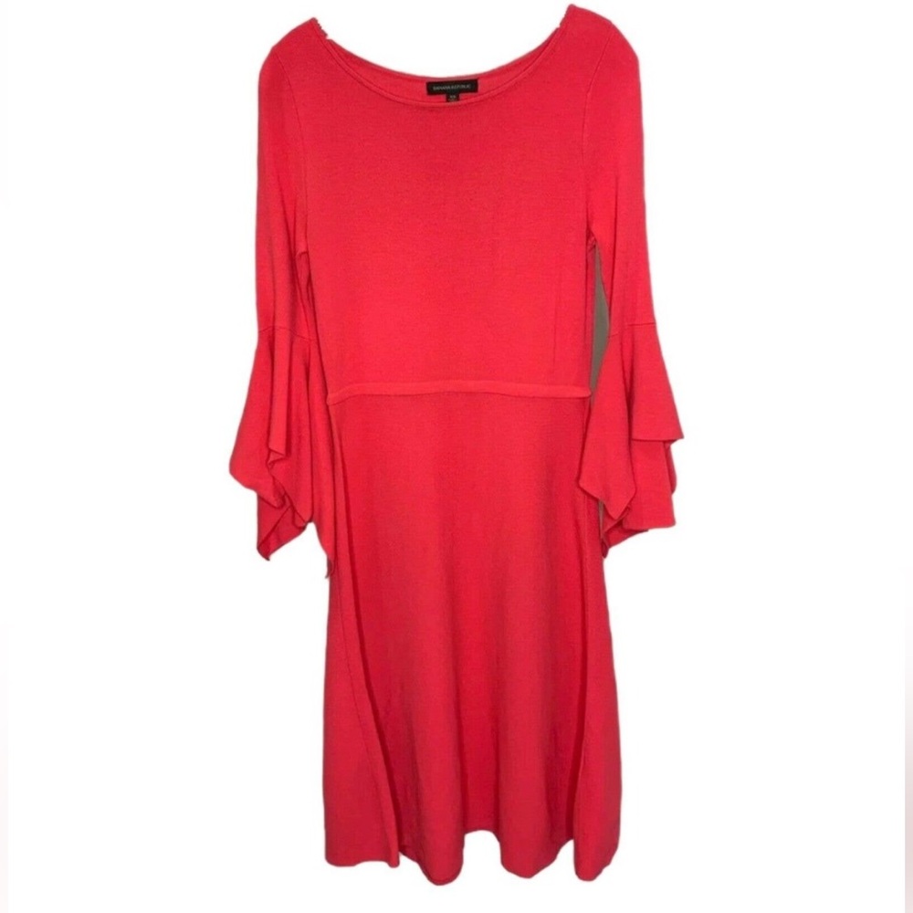 Pink Banana Republic Midi Dress with Flared Sleeves Size XS